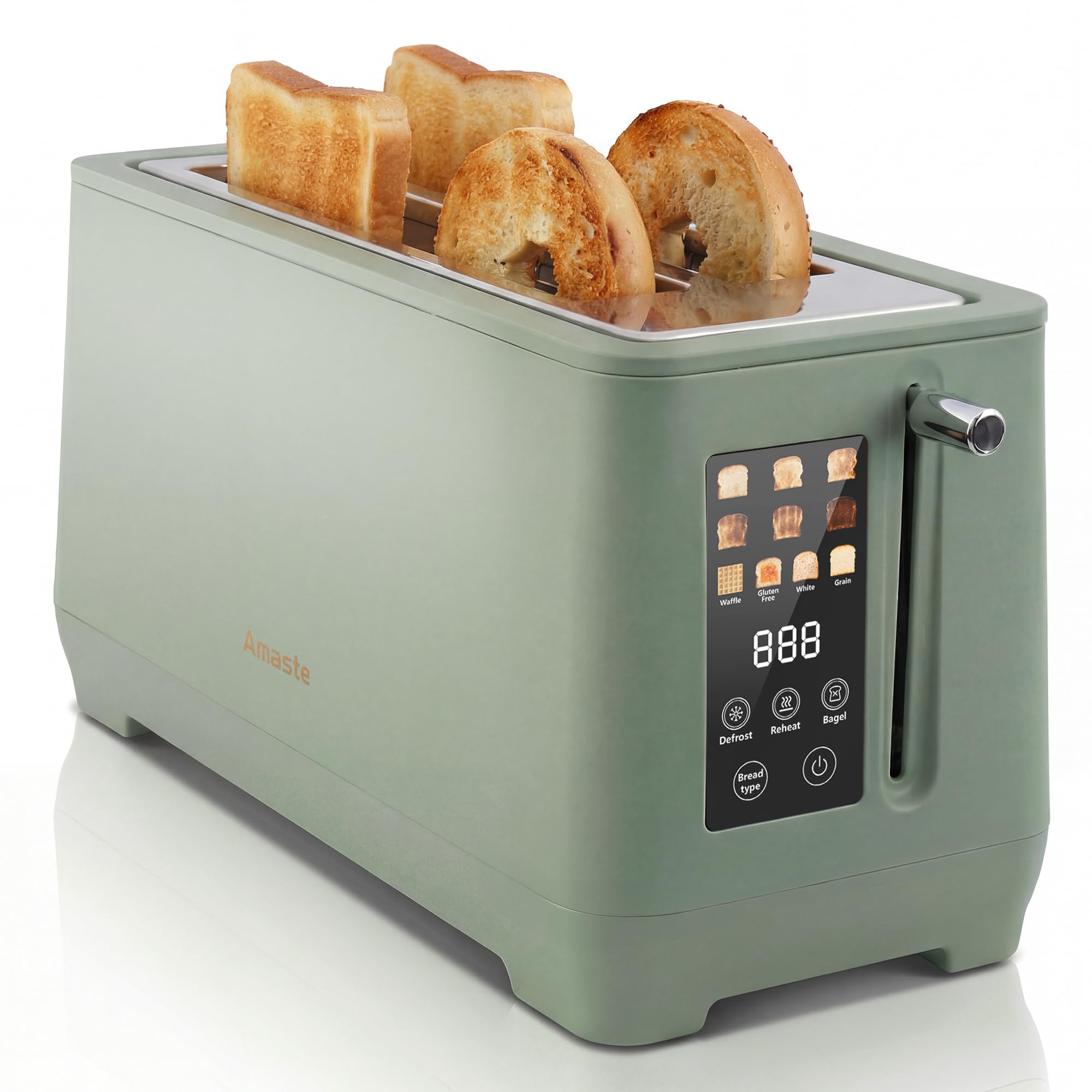 Amazon.com: 4 Slice Toaster, Long Slot Touch Screen Retro Toaster